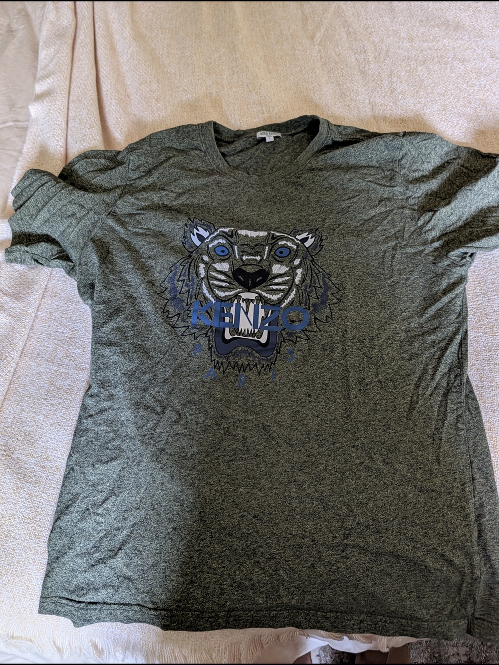 Kenzo Logo Tee in Heather Olive